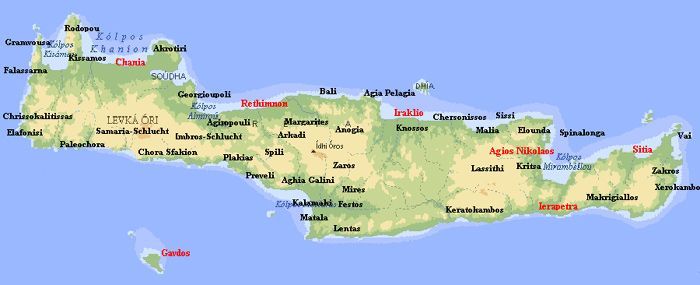 mapa Creta